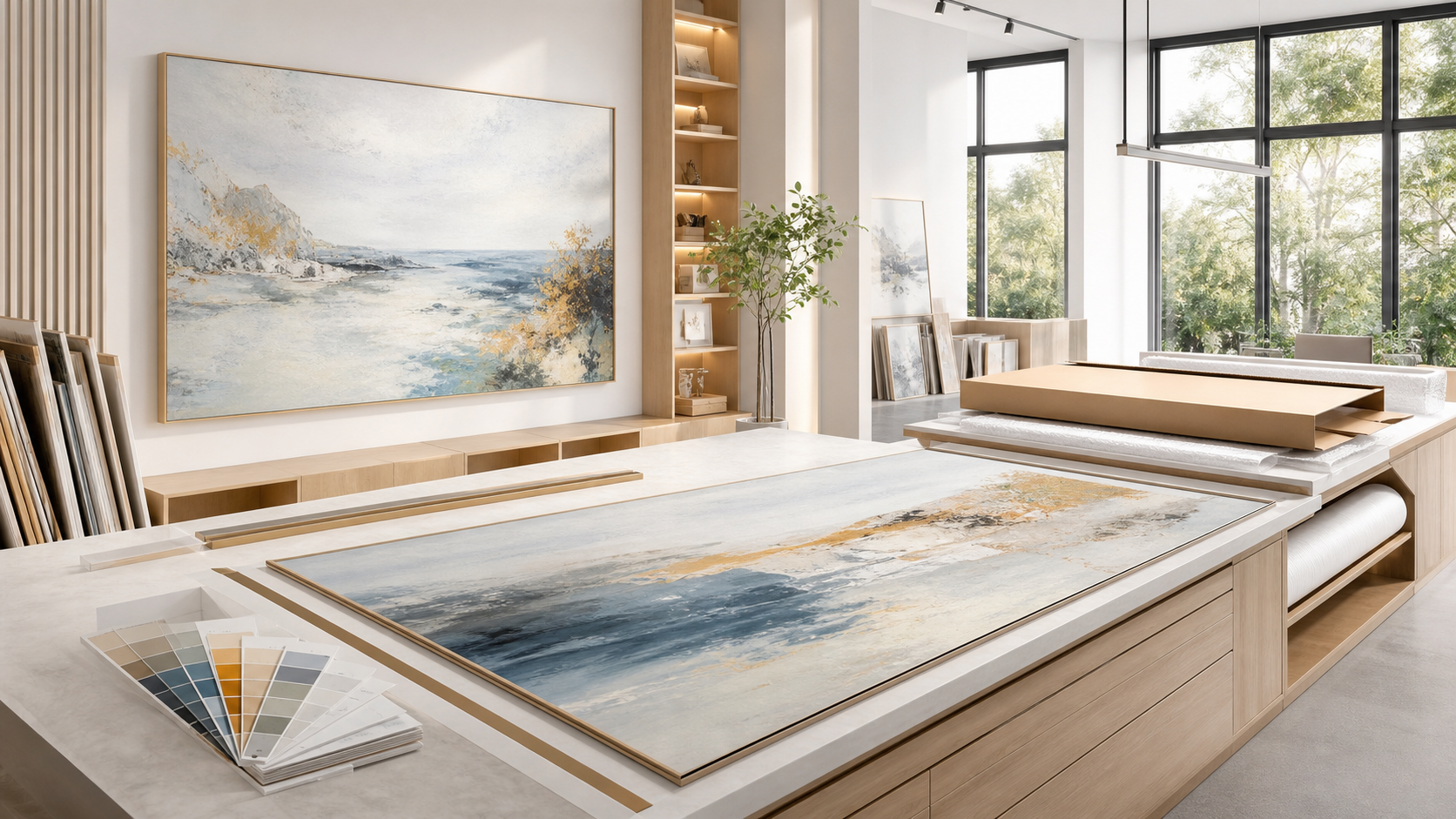 Custom artwork production studio for project-based manufacturing